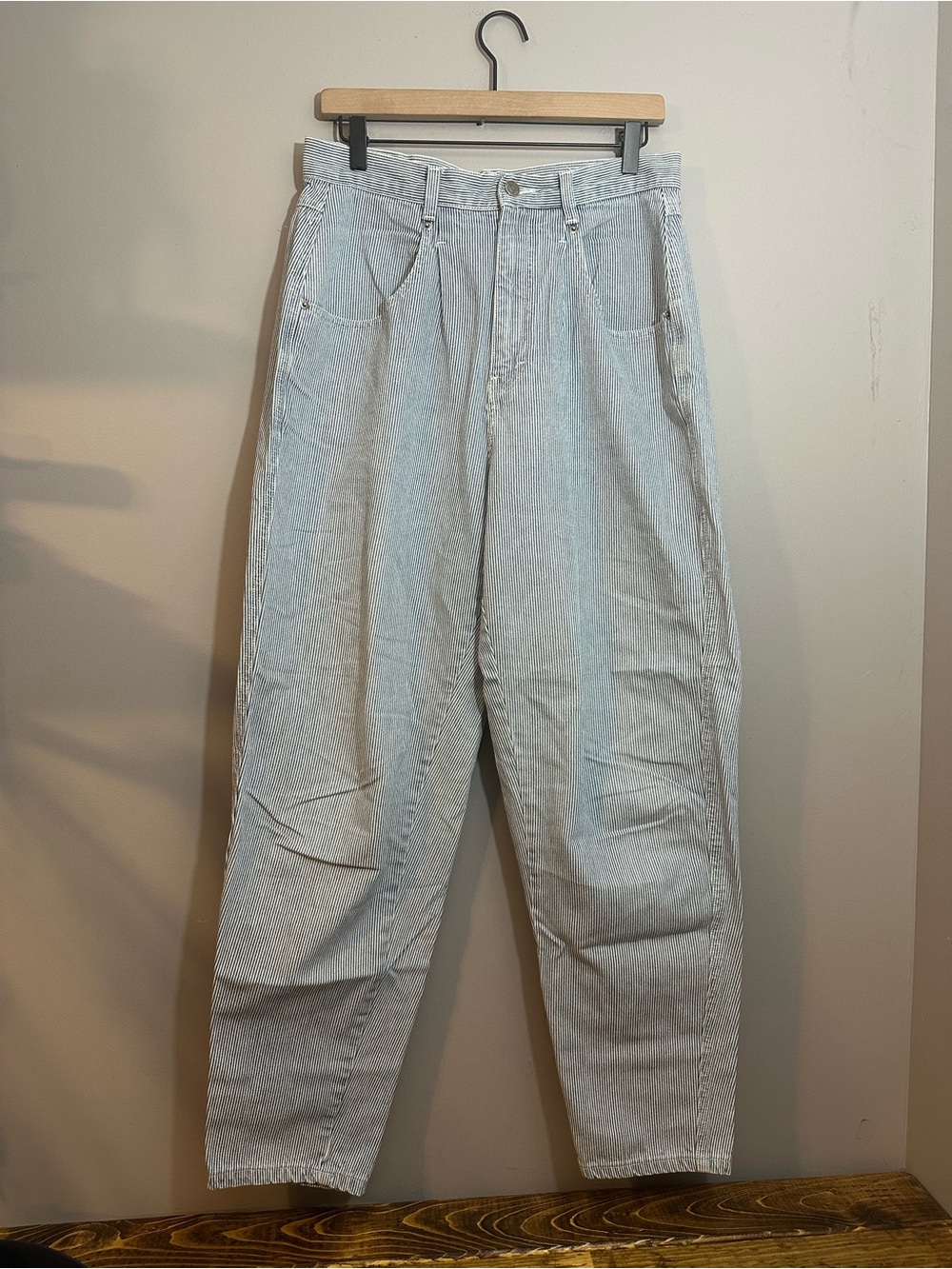 Vintage Brittania Relaxed Pleated Front Mom Jeans Stripe 90s 14 High Waist